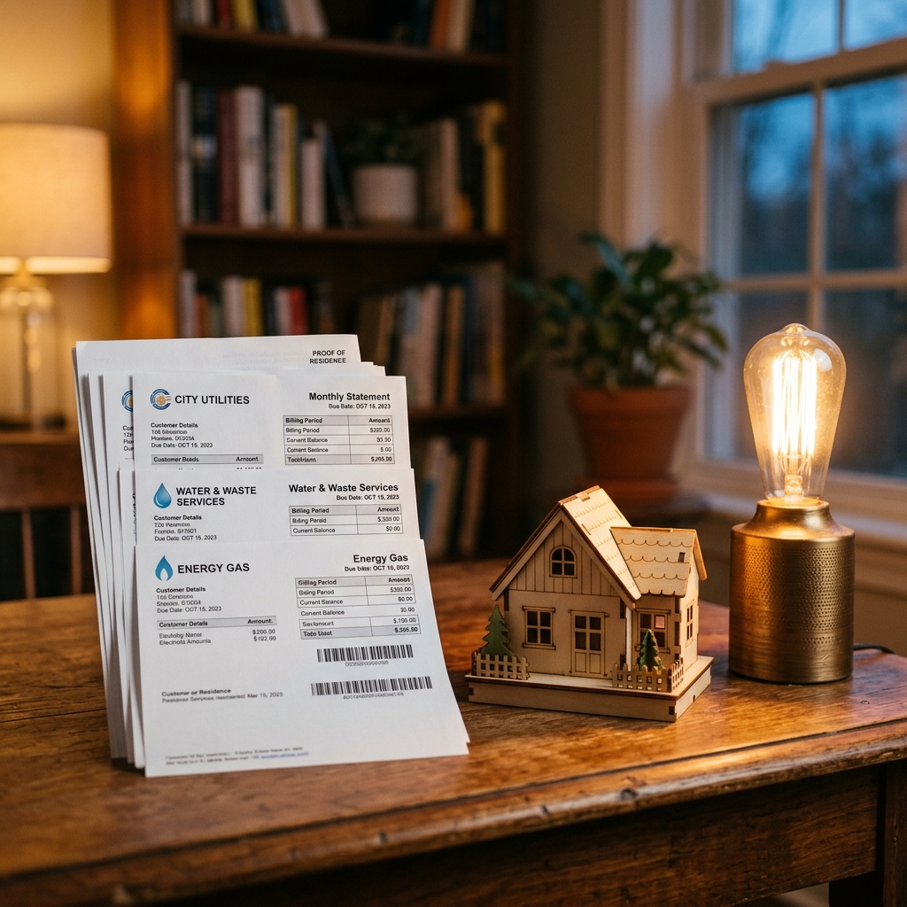 Using utility bills as proof of residence - which gas, electric and water bills are accepted