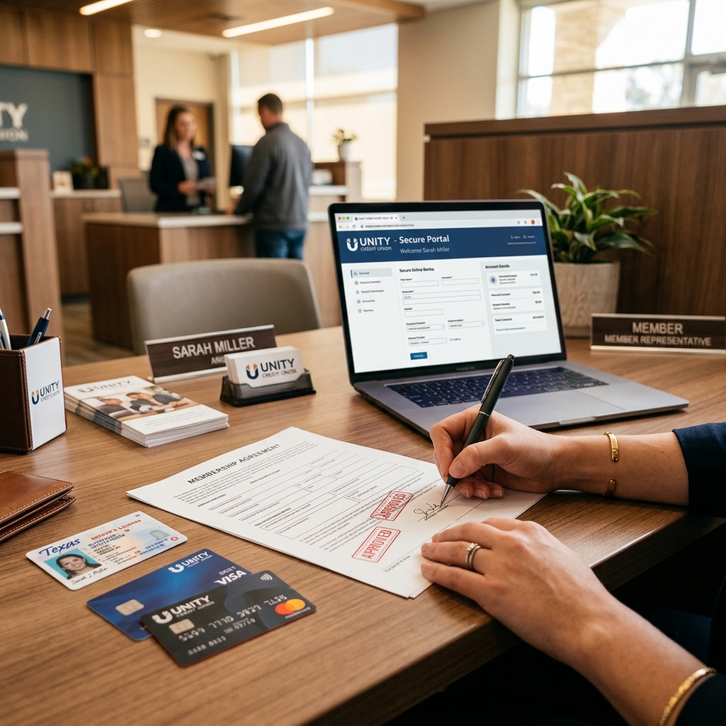 Credit union statement and financial documents for identity and address verification